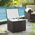 CO7302-BR Palm Harbor Wicker Patio Cooler