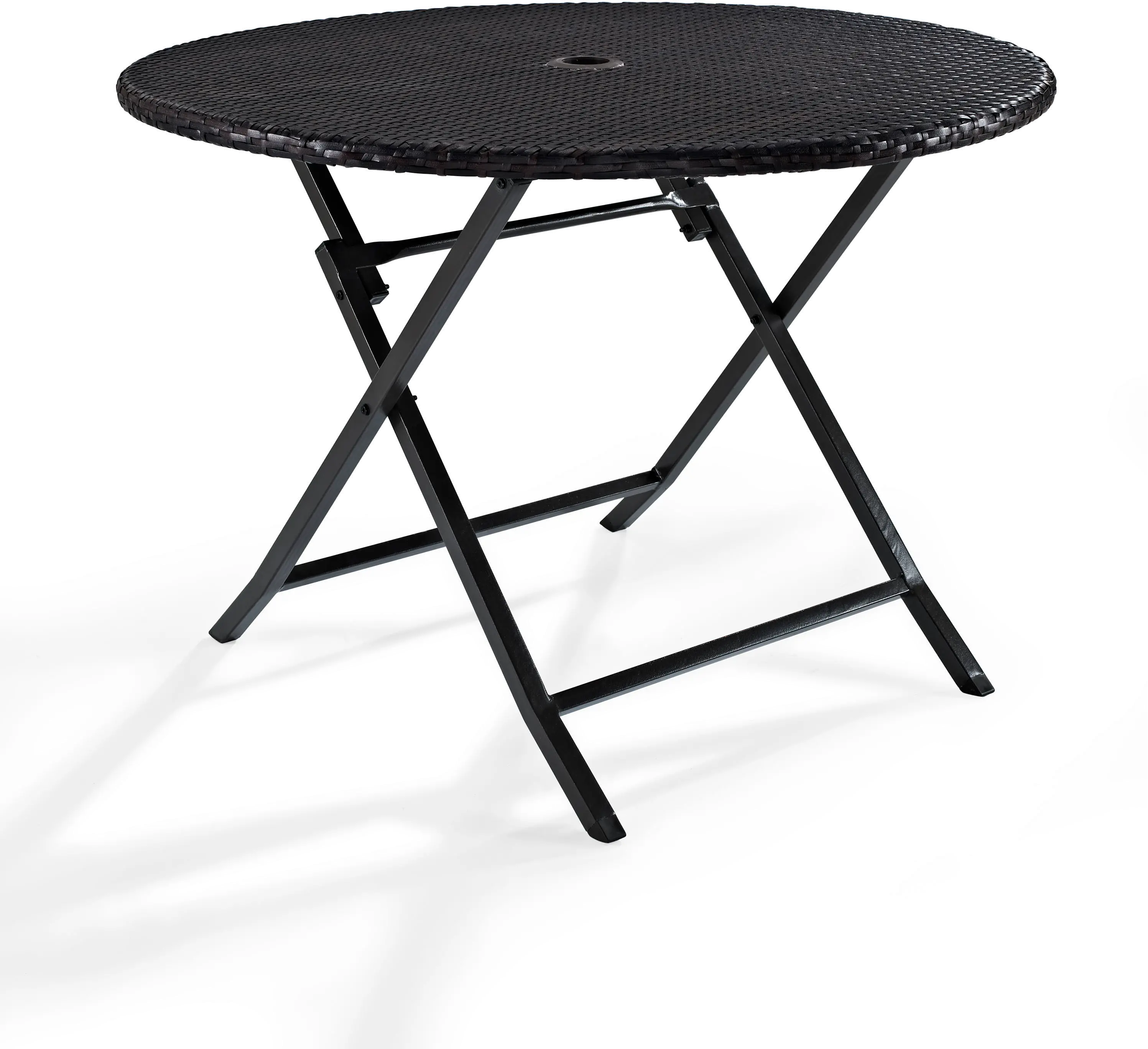 CO7205-BR Dark Brown Wicker Folding Table - Palm Harbor -3