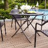 CO7205-BR Palm Harbor Dark Brown Wicker Folding Table