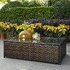 CO7201-BR Dark Brown Outdoor Wicker Glass Top Table - Palm Harbor-2