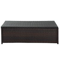 CO7201-BR Dark Brown Outdoor Wicker Glass Top Table - Palm Harbor-3