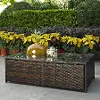 CO7201-BR Palm Harbor Wicker and Glass Patio Coffee Table