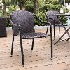 CO7109-BR Dark Brown Stackable Outdoor Wicker Chairs (Set of 4) - Palm Harbor -3