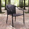 CO7109-BR Dark Brown Stackable Outdoor Wicker Chairs (Set of 4) - Palm Harbor -4