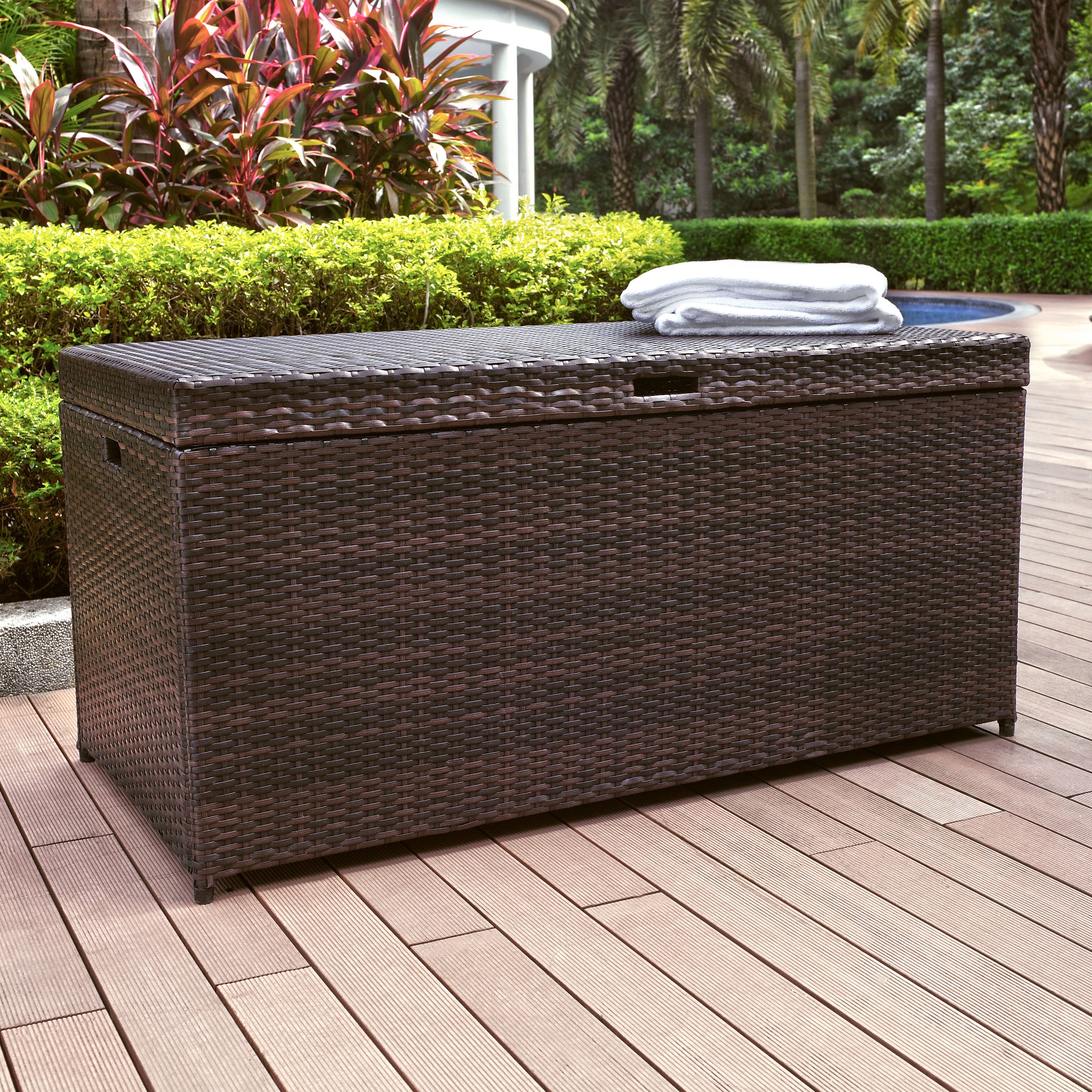 CO7300-BR Dark Brown Wicker Storage Bin - Palm Harbor-1