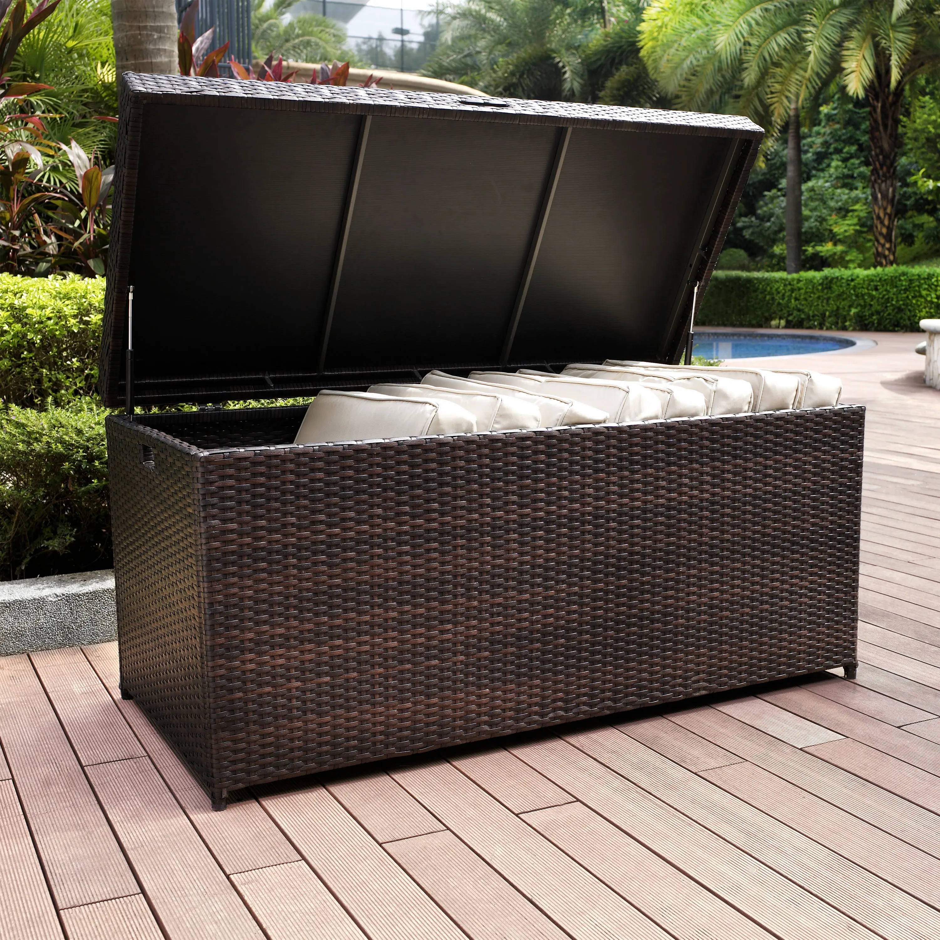 CO7300-BR Dark Brown Wicker Storage Bin - Palm Harbor-2