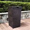 CO7301-BR Dark Brown Wicker Outdoor Trash Bin - Palm Harbor