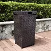 CO7301-BR Dark Brown Wicker Outdoor Trash Bin - Palm Harbor