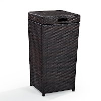 CO7301-BR Dark Brown Wicker Outdoor Trash Bin - Palm Harbor-2