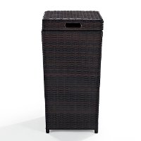 CO7301-BR Dark Brown Wicker Outdoor Trash Bin - Palm Harbor-3