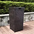 CO7301-BR Palm Harbor Wicker Patio Trash Bin