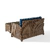 KO70025WB-NV Navy and Brown Wicker Patio Furniture Loveseat and Table - Bradenton -4