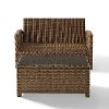KO70025WB-NV Navy and Brown Wicker Patio Furniture Loveseat and Table - Bradenton -5