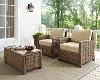 KO70026WB-SA Bradenton Sand and Wicker Patio Armchairs, Set of 2