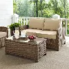 KO70025WB-SA Bradenton Sand and Wicker 2 pc Loveseat and Table Set
