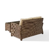 KO70025WB-SA Sand and Brown Wicker Patio Furniture Loveseat and Table - Bradenton -4