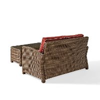 KO70025WB-SG Sangria and Brown Wicker Patio Furniture Loveseat and Table - Bradenton -5