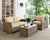 KO70027WB-SA Bradenton Sand and Wicker 3 pc Loveseat, Armchair, and Table