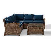 KO70019WB-NV Navy and Brown 4 Piece Outdoor Patio Furniture Set - Bradenton-3