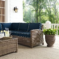 KO70021WB-NV Navy and Brown Wicker Patio Sectional and Table - Bradenton -5