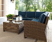 KO70021WB-NV Navy and Brown Wicker Patio Sectional and Table - Bradenton -8