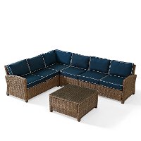 KO70020WB-NV Navy and Brown Wicker Patio Sectional and Table - Bradenton-6