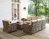 KO70021WB-SA Sand and Brown Wicker Patio Sectional, Arm Chair and Table - Bradenton -4