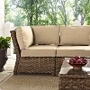 KO70021WB-SA Sand and Brown Wicker Patio Sectional, Arm Chair and Table - Bradenton -7