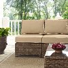 KO70021WB-SA Sand and Brown Wicker Patio Sectional, Arm Chair and Table - Bradenton -8
