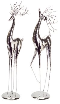 Assorted Silver Slim Reindeer Figurine