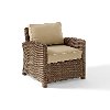 KO70023WB-SA Sand and Brown Wicker Patio Arm Chair - Bradenton