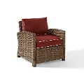 KO70023WB-SG Bradenton Red and Wicker Patio Armchair
