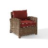 KO70023WB-SG Sangria and Brown Wicker Patio Arm Chair - Bradenton