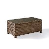 CO7208-WB Light Brown Outdoor Wicker Glass Top Table - Bradenton