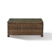 CO7208-WB Light Brown Outdoor Wicker Glass Top Table - Bradenton -3