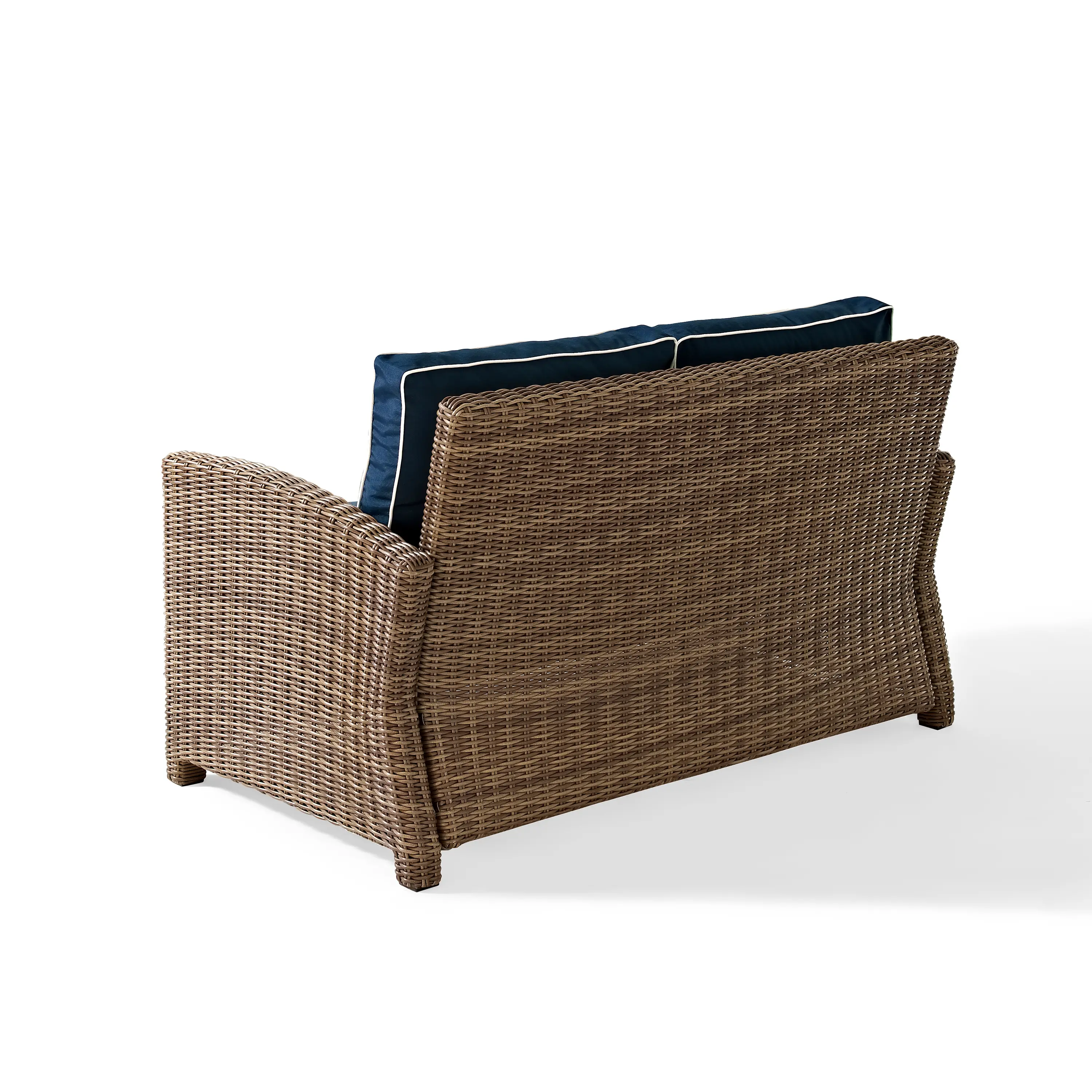 KO70022WB-NV Bradenton Navy and Brown Wicker Patio Furniture Loveseat-4