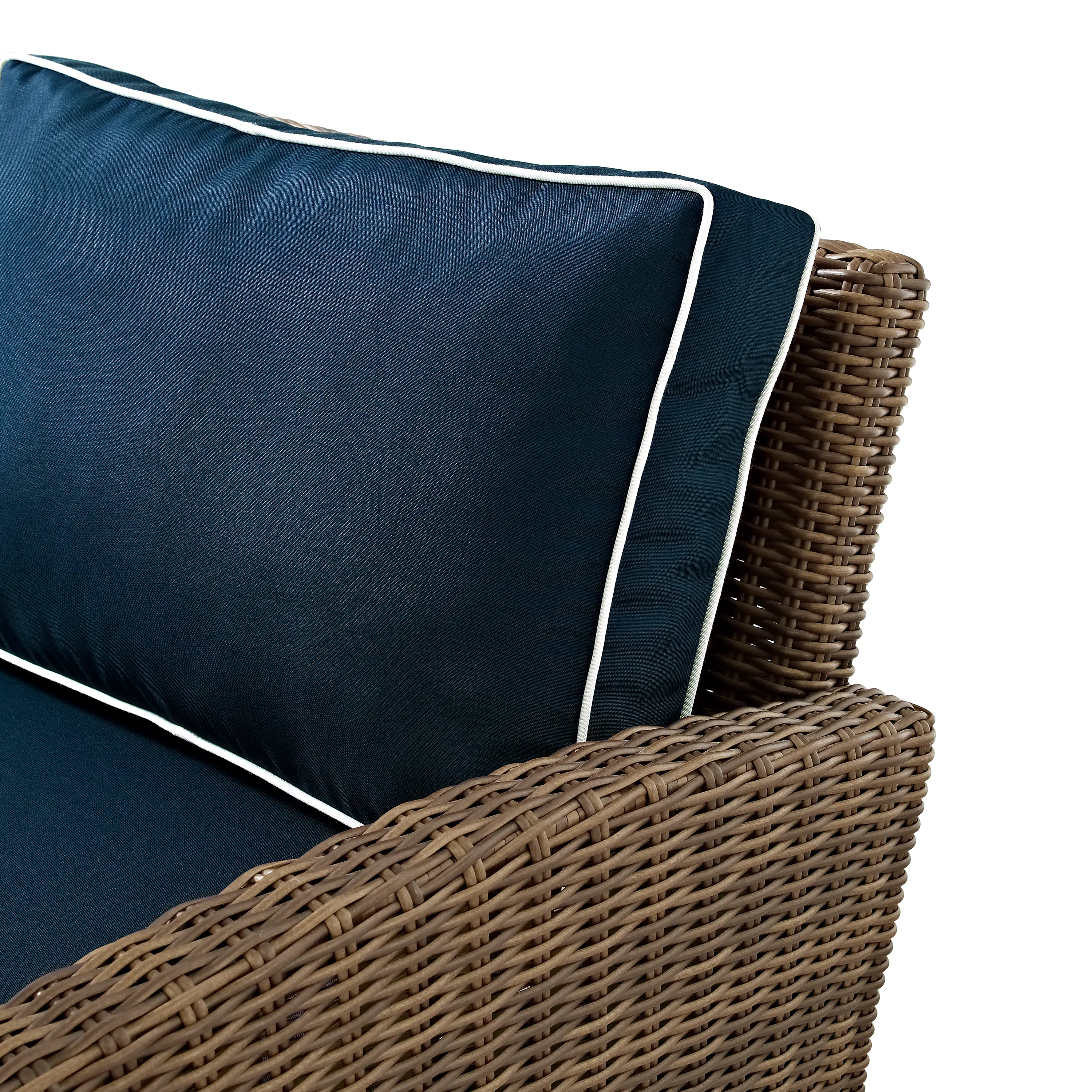 KO70022WB-NV Bradenton Navy and Brown Wicker Patio Furniture Loveseat-5