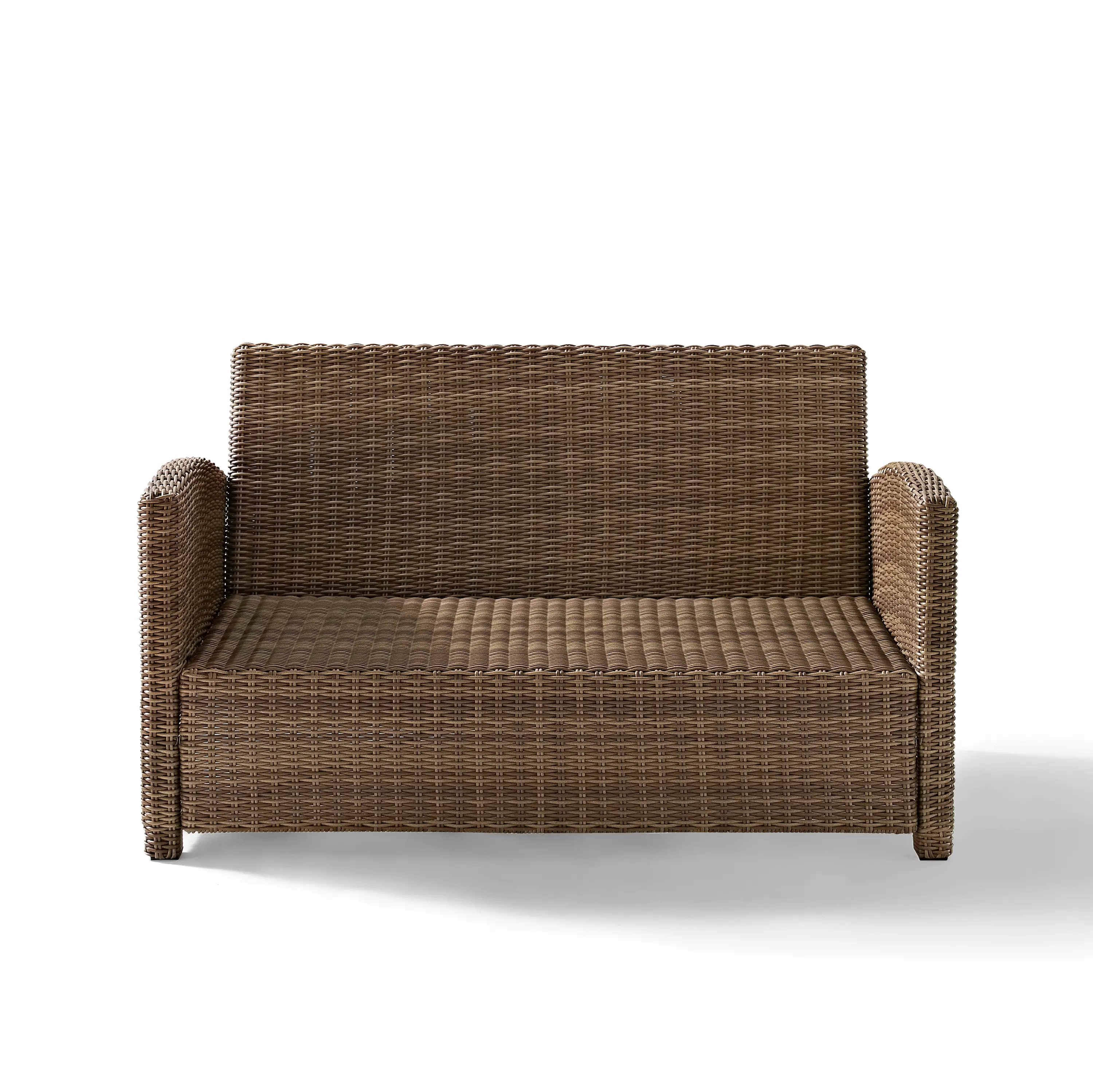 KO70022WB-NV Bradenton Navy and Brown Wicker Patio Furniture Loveseat-6