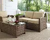 KO70022WB-SA Bradenton Sand and Wicker Patio Loveseat