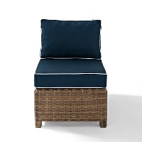 KO70017WB-NV Navy Brown Wicker Patio Sectional Center Chair - Bradenton-2