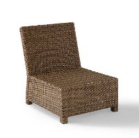 KO70017WB-NV Navy Brown Wicker Patio Sectional Center Chair - Bradenton-3