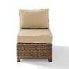KO70017WB-SA Sand and Brown Wicker Patio Sectional Center Chair - Bradenton -2