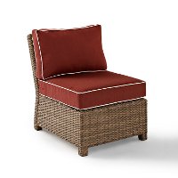 KO70017WB-SG Sangria and Brown Wicker Patio Sectional Center Chair - Bradenton