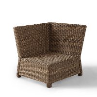 KO70018WB-NV Navy and Brown Wicker Patio Sectional Corner Chair - Bradenton -3