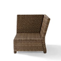 KO70018WB-NV Navy and Brown Wicker Patio Sectional Corner Chair - Bradenton -4