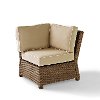 KO70018WB-SA Sand and Brown Wicker Patio Sectional Corner Chair - Bradenton