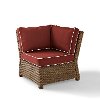 KO70018WB-SG Sangria and Brown Wicker Patio Sectional Corner Chair - Bradenton -1