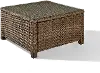 CO7207-WB Bradenton Wicker and Glass Square Patio Coffee Table