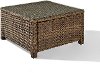 CO7207-WB Light Brown Outdoor Wicker Square Glass Top Table - Bradenton