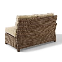 KO70016WB-SA Sand and Brown Wicker Patio Furniture Left Corner Loveseat - Bradenton-3